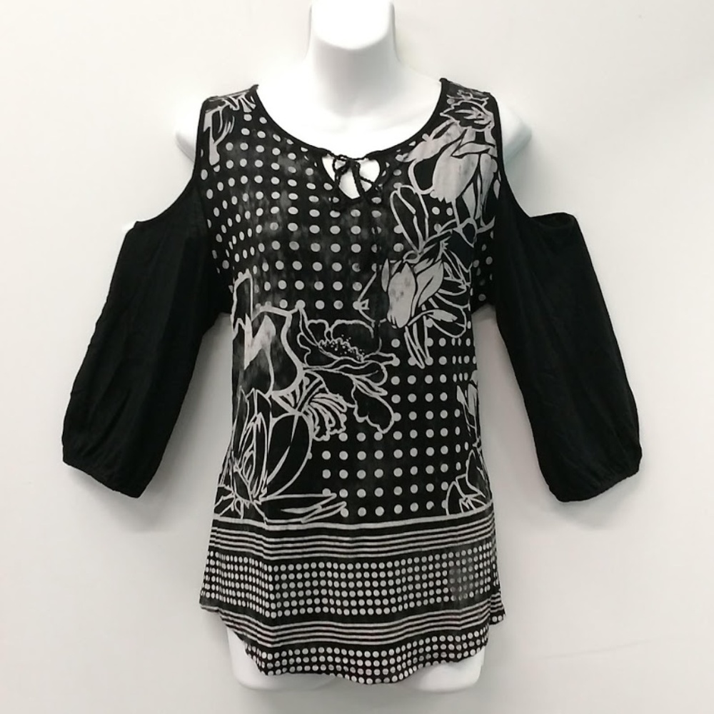 *3for$20* B.L.E.U. cold-shoulder, 3/4 sleeve top